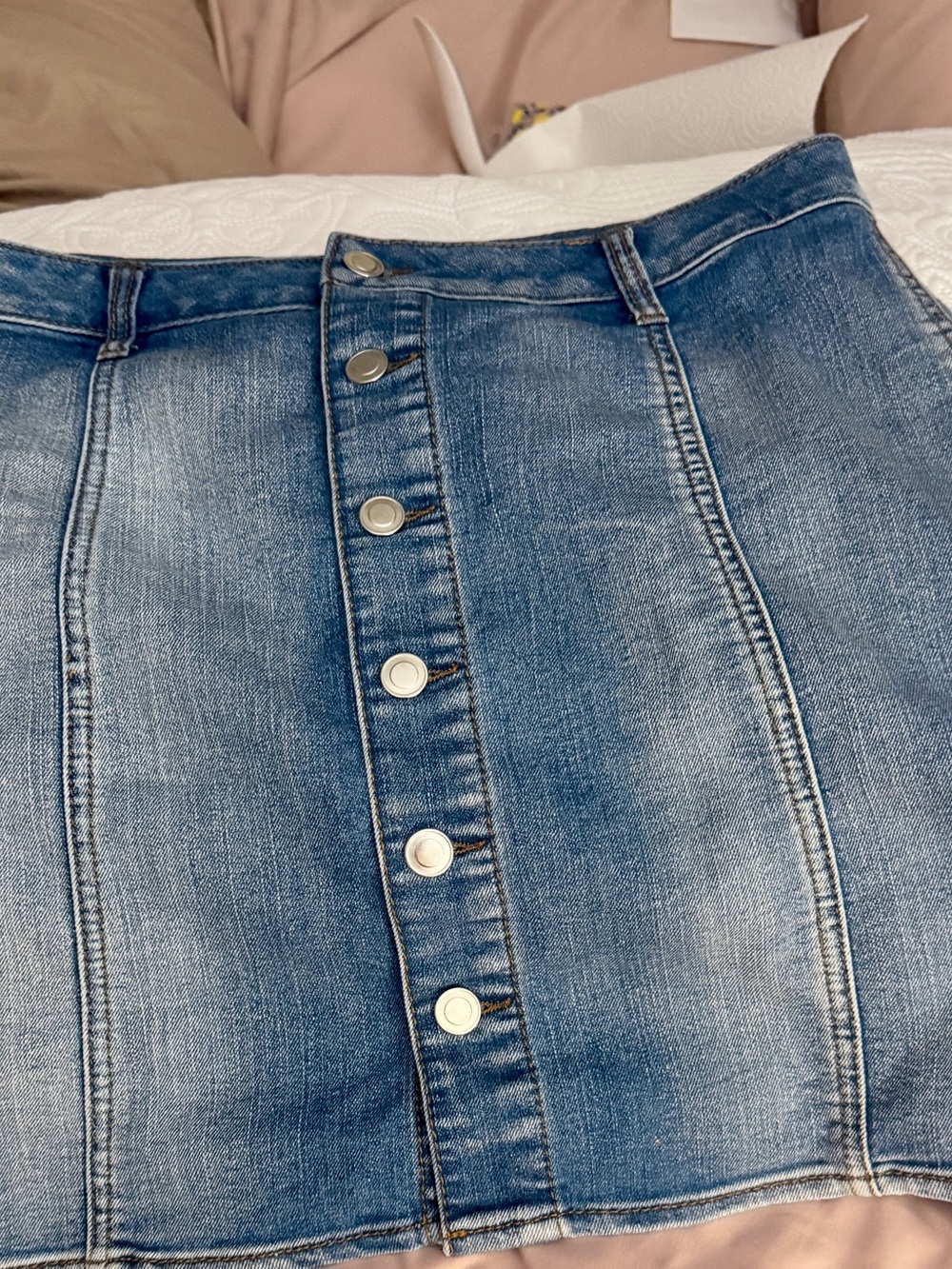 Faded Glory Light Blue Denim Skirt
